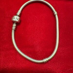 Pandora Sterling Silver 925 Snake Chain Bracelet w/Pandora charm.Acid tested